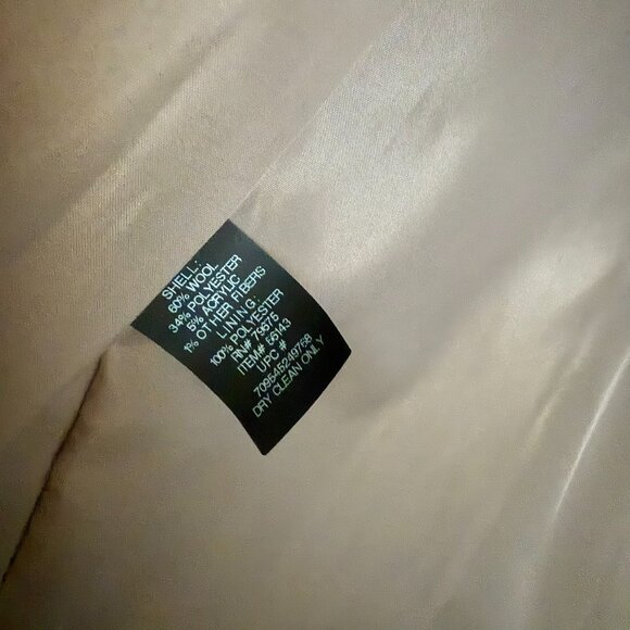 London Fog Wool Coat Tan Size M with Scarf NWOT - Picture 5 of 8